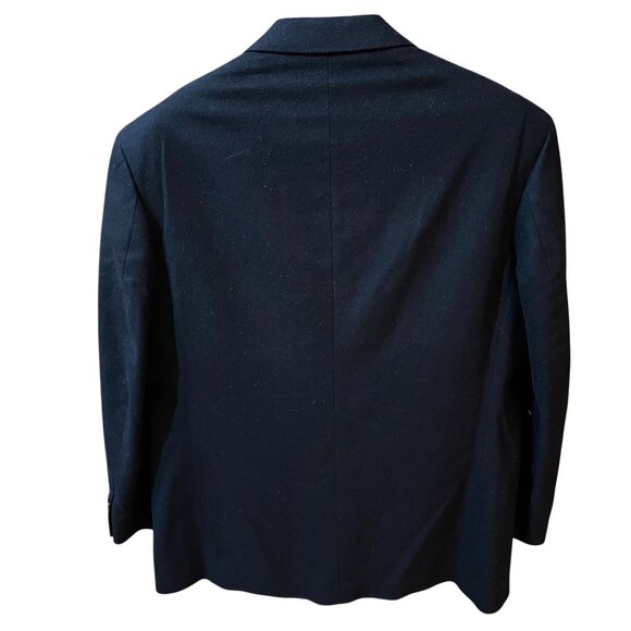 Oscar De La Renta Mens Blazer 42R Black Wool Blend Three-Button Formal Workwear - Picture 2 of 12